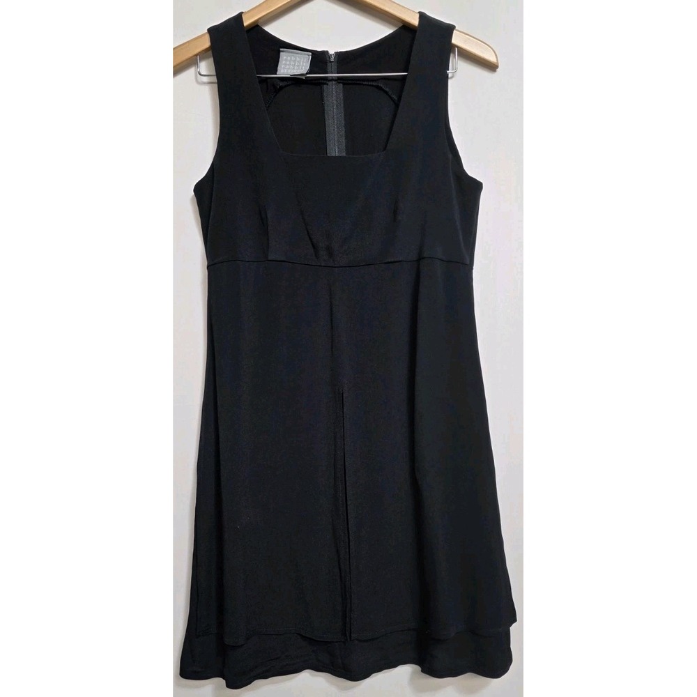 Rabbit Rabbit Rabbit Black Sleeveless Crepe Midi Dress Womens Sz 6 Vintage Flowy